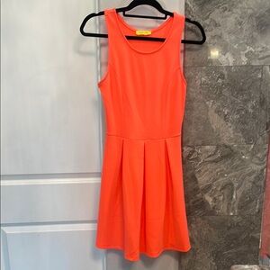 Elegant Coral Sleeveless Dress